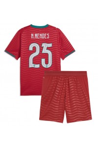 Portugali Nuno Mendes #25 Jalkapallovaatteet Lasten Kotipeliasu MM-kisat 2026 Lyhythihainen (+ Lyhyet housut)